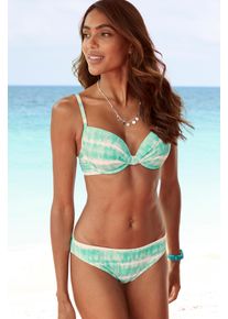 s.Oliver Damen Bikini-Hose "Enja", blau, Gr. 34, bedruckt, Batikmuster, Microfaser, Recycling-Polyamid, Microfaser, Badehosen, mit Batikdruck