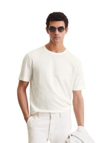 Marc O'Polo MARC O'POLO Herren T-Shirt "aus Bio-Baumwolle und Leinen", weiß, Basic, Gr. XXL, unifarben, Obermaterial: 80% Baumwolle, 20% Leinen, Shirts