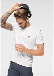 Herren Rundhalsshirt "BASIC T SMALL LOGO", weiß, modisch, Gr. XXXL, Alpha Industries, bedruckt, Single Jersey, Obermaterial: 100% Baumwolle, Shirts