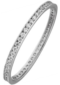 Jobo Damen Fingerring "schmal", 58, Weißgold 333, weiß, Weißgold 333, Fingerringe, 333 Weißgold mit Zirkonia rundum