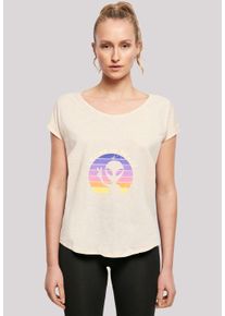F4NT4STIC Damen T-Shirt "Alien Peace Sunset", weiß, casual, Gr. XL, Obermaterial: 100% Baumwolle, Shirts, Premium Qualität