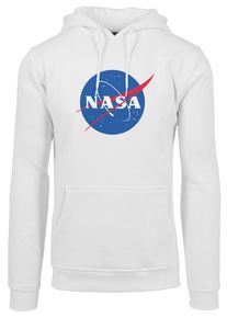 MisterTee Herren Hoodie "MisterTee Herren NASA Hoody", weiß, Gr. XS, bedruckt, 65% Baumwolle, 35% Polyester, Sweatshirts