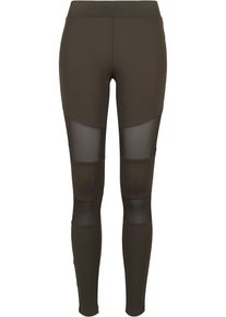 Urban Classics Damen Leggings "Urban Classics Damen Ladies Tech Mesh Leggings", grün, Gr. 5XL, unifarben, 80% Polyamid, 20% Elasthan, Hosen