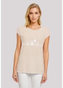 F4NT4STIC Damen T-Shirt "Herzschlag Hunde Liebe", weiß, casual, Gr. XXL, Obermaterial: 100% Baumwolle, Shirts, Premium Qualität
