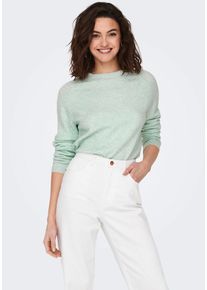 Only Damen Rundhalspullover "ONLRICA LIFE L/S PULLOVER KNT NOOS", grün, modisch, Gr. XS, meliert, Strick, Obermaterial: 93% Polyester, 4% Nylon, 3%
