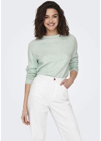 Only Damen Rundhalspullover "ONLRICA LIFE L/S PULLOVER KNT NOOS", grün, modisch, Gr. L, meliert, Strick, Obermaterial: 93% Polyester, 4% Nylon, 3%