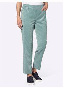 Classic Basics Damen Cordhose, grün, Gr. 54, unifarben, 82% Polyester, 15% Polyamid, 3% Elasthan, Hosen
