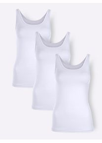 wäschepur WÄSCHEPUR Damen Achseltop, Gr. 36, weiß, 95% Baumwolle, 5% Elasthan, Unterhemden