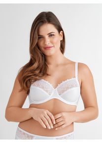 Felina Damen Bügel-BH "Joy", Gr. 110, weiß, Spitze, Obermaterial: 65% Polyester, 27% Polyamid, 8% Elasthan, unifarben, feminin, BHs, mit Spitze,