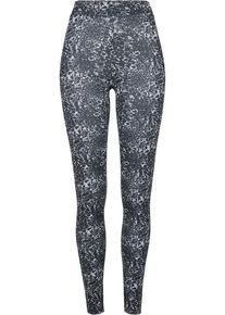 Urban Classics Damen Leggings "Urban Classics Damen Ladies AOP Leggings", schwarz-weiß, Gr. M, unifarben, 94% Polyester, 6% Elasthan, Hosen
