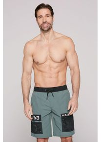 CAMP DAVID Herren Badeshorts, grün, Gr. XXL, bedruckt, Polyamid, Badehosen, mit Einschubtaschen & Beintaschen