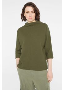 Damen 3/4-Arm-Shirt, grün, casual, Gr. S, SENSES.THE LABEL, Strukturmuster, Material: 63% Baumwolle, 32% Polyester, 5% Elasthan, Shirts, mit Baumwolle