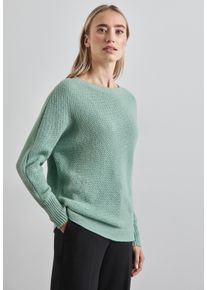 Street One Damen Strickpullover, grün, casual, Gr. 42, unifarben, Feinstrick, 38% Polyacryl, 31% Baumwolle, 21% Elasthan, 10% Nylon, Pullover, mit