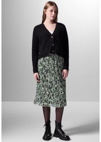 Damen Maxirock, grün, casual, Gr. 46, STREET ONE STUDIO, bedruckt, Stoff, 94% Polyester, 6% Elasthan, Röcke, Middle Waist