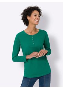 Classic Basics Damen Langarmshirt "Langarm-Shirt", grün, Gr. 54, unifarben, 100% Baumwolle, Shirts