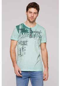 CAMP DAVID Herren Rundhalsshirt, grün, casual, Gr. S, bedruckt, Material: 100% Baumwolle, Shirts, aus Baumwolle