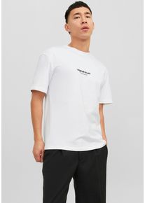 Jack & Jones JACK & JONES Herren Rundhalsshirt "JORVESTERBRO TEE SS CREW NECK NOOS", weiß, modisch, Gr. XXL, bedruckt, Jersey, Obermaterial: 100% Baumwolle, Shirts