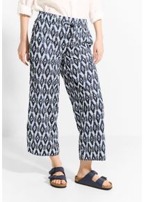 Cecil Damen 7/8-Hose, weiß, casual, Gr. L, bedruckt, Web, 100% Baumwolle, Hosen, High Waist