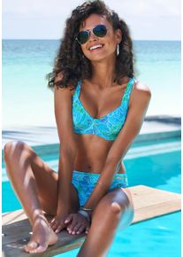 Sunseeker Damen Bügel-Bikini-Top "Lapa", blau, Gr. 38, bedruckt, Microfaser, Recycling-Polyamid, Bikini-Oberteile, mit tropischem Print