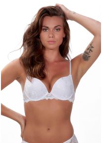 After Eden Damen Push-up-BH "ANNA", Gr. 75, weiß, Obermaterial: 85% Polyamid, 15% Elasthan, unifarben, feminin, BHs, mit luxuriösen Spitzendetails