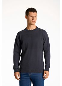 LINDBERGH Herren Strickpullover, blau, casual, Gr. S, unifarben, Strick, Obermaterial: 100% Baumwolle, Pullover, mit Struktur
