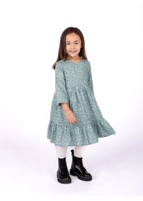 DANAMADE Mädchen Druckkleid "DANAMADE Dress DNELE", grün, Gr. 110, Oberstoff: 100%Polyester, Futter: 100% Baumwolle, Kleider