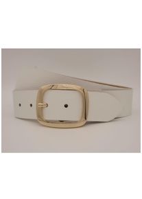 AnnaMatoni Damen Ledergürtel, weiß, casual, Gr. 110, unifarben, Rindsleder, Gürtel, mit goldener Schließe
