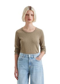 Marc O'Polo Damen Langarmshirt "aus Heavy Slub Jersey", grün, Gr. S, MARC O'POLO DENIM, unifarben, Obermaterial: 100% Baumwolle, Shirts