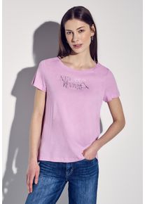 Street One Damen T-Shirt, rosa, casual, Gr. 34, bedruckt, Web, Stoff, 50% Baumwolle, 50% Modal, Shirts, im soften Baumwoll-Mix