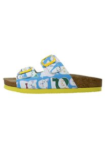 DOGO Damen Pantolette "Stella Pantolette Aeroplanes Damen Sandalen", Gr. 40, weiß, Lederimitat, Schuhe, Vegan