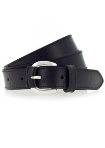Tamaris Damen Ledergürtel, schwarz, klassisch, Gr. 95, Rindsleder, Gürtel, aus Leder teilbezogene Dornschließe
