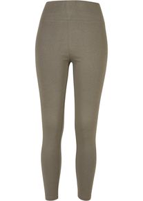 Urban Classics Damen Leggings "Urban Classics Damen Ladies High Waist Jersey Leggings", grün, Gr. XS, unifarben, 95% Baumwolle, 5% Elasthan, Hosen