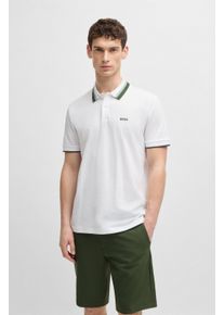 BOSS Green Herren Poloshirt "Paddy AP Herit", weiß, casual, Gr. XXL, unifarben, Jersey, Obermaterial: 100% Baumwolle, Shirts, mit kontrastfarbenen