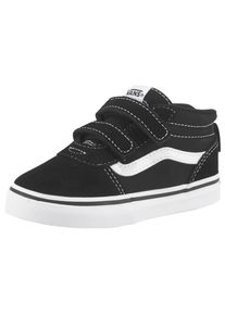 Vans Sneaker "Ward Mid V", Gr. 22,5, schwarz-weiß, Textil, Leder, unifarben mit Farbeinsatz, sportlich, Schuhe, für Kinder mit Klettverschluss