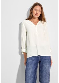 Cecil Damen Langarmbluse, weiß, casual, Gr. XL, unifarben, Stoff, 100% Viskose, Blusen, aus softer Viskose
