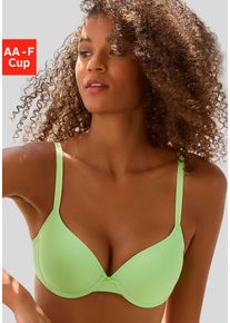 Lascana Damen Schalen-BH "Ela - perfect basic", Gr. 70, grün, Microtouch, Obermaterial: 82% Polyamid (TACTEL), 18% Elasthan (LYCRA), Basic, BHs, mit