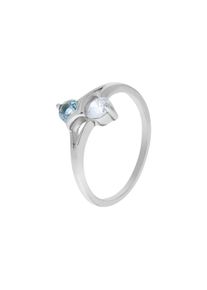 Vivance Damen Fingerring "925/- Sterling Silber rhodiniert mit Zirkonia und Glasstein", 060 (19,1), Silber 925 (Sterlingsilber), weiß, Silber 925