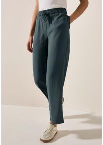 Cecil Damen Stoffhoseslate khaki, casual, Gr. S, unifarben, Stoff, 88% Viskose, 12% Nylon, Hosen, mit seitlichen Einschubtaschen