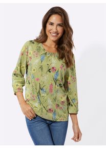 Classic Basics Damen 3/4-Arm-Shirt "3/4-Arm-Shirt", grün, Gr. 44, geblümt, gemustert, bedruckt, mehrfarbig, 100% Baumwolle, Shirts