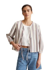 Marc O'Polo Damen Steppweste "aus reinem Organic Cotton", weiß, Gr. L, MARC O'POLO DENIM, gestreift, Obermaterial: 100% Baumwolle, Westen