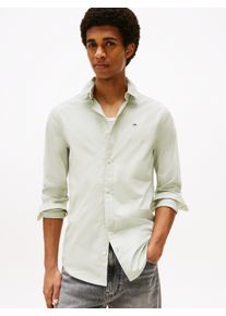 Tommy Jeans Herren Langarmhemd "Sabim Stretch Hemd Shirt", grün, casual, Gr. XL, unifarben, Web, Obermaterial: 97% Baumwolle, 3% Elasthan, Hemden,