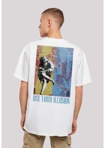 F4NT4STIC Herren T-Shirt "Guns 'n' Roses Music Double Illusion", weiß, casual, Gr. XXXL, Obermaterial: 100% Baumwolle, Shirts, Musik, Band, Logo