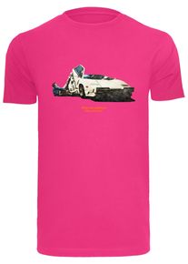 MisterTee Herren T-Shirt "MisterTee Herren Weekend Wolf Tee", pink, casual, Gr. XL, unifarben, 100% Baumwolle, Shirts