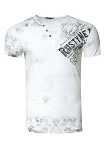 Rusty Neal Herren T-Shirt, weiß, casual, Gr. XL, bedruckt, 100% Baumwolle, Shirts, im coolen Used-Look-Design
