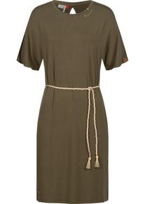 Ragwear Damen Jerseykleid "Kass", grün, casual, Gr. XS, Obermaterial: 95% Polyester, 5% Elasthan, Kleider, stylisches Shirtkleid mit geflochtenem