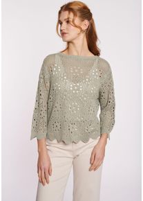 Haily's HAILY’S Damen Strickpullover "3/4 A SK Ma44ra", grün, feminin, Gr. XXL, unifarben, Strick, Obermaterial: 100% Polyacryl, Pullover