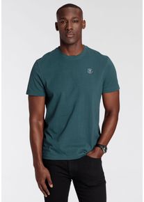 DELMAO Herren Rundhalsshirt, grün, Basic, Gr. XL, unifarben, Single Jersey, Obermaterial: 100% Baumwolle, Shirts, Kurzarm, Regular Fit, basic, aus
