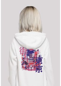 F4NT4STIC Damen Kapuzenpullover "Tokio City", weiß, casual, Gr. L, Obermaterial: 65% Baumwolle, 35% Polyester, Pullover, Hoodie, Warm, Bequem