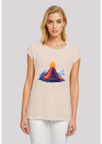 F4NT4STIC Damen T-Shirt "Vulkanausbruch", weiß, casual, Gr. XXXL, Obermaterial: 100% Baumwolle, Shirts, Premium Qualität