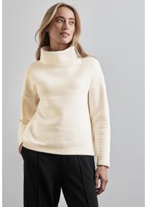 Street One Damen Langarmshirt, weiß, casual, Gr. 38, unifarben, Web, 66% Baumwolle, 34% Polyester, Shirts, mit Schalkragen